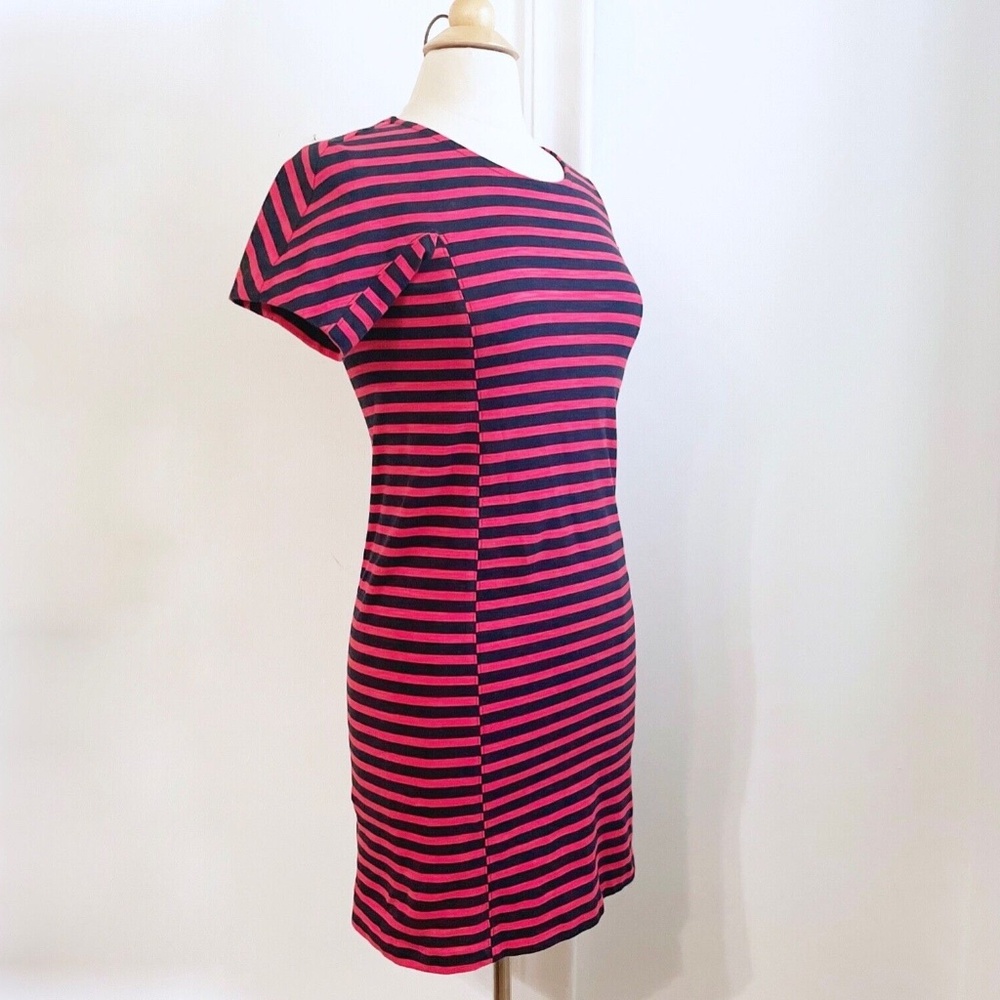 J.Crew Striped Multicolor Cotton Blend Short Sleeve Dress XXS 00 EUC